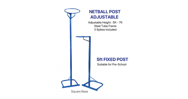 NETBALL POST ADJUSTABLE - Square Base